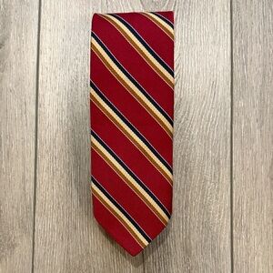Vintage Prestine Madmen Classic Red Striped Men's Silk Tie